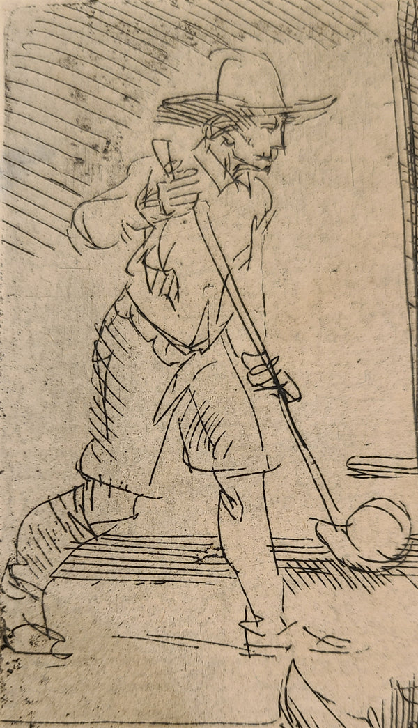 Rembrandt van Rijn, Original Etching, "The Golf Player" ('Het Klosbaantje')