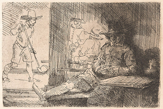 Rembrandt van Rijn, Original Etching, "The Golf Player" ('Het Klosbaantje')