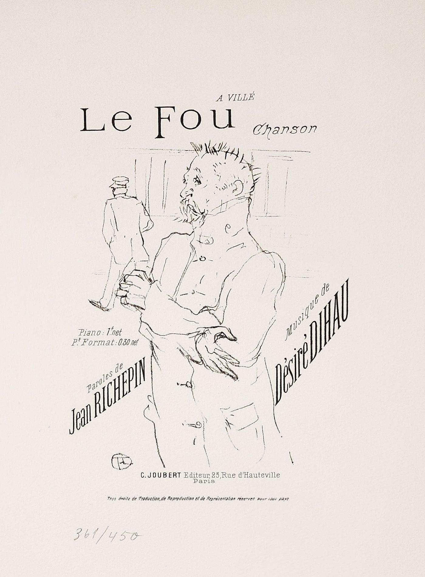 Henri de Toulouse-Lautrec, Original Lithograph,"Le Fou"