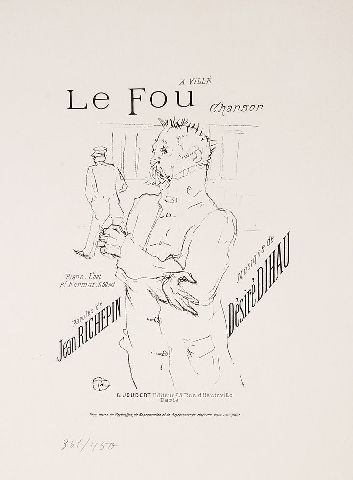 Henri de Toulouse-Lautrec, Original Lithograph,"Le Fou"