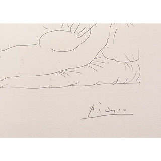 Pablo Picasso, Original Etching, "Le Repos du Sculpteur devant le jeune cavalier" from La Suite Vollard