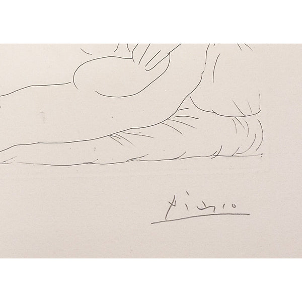 Pablo Picasso, Original Etching, "Le Repos du Sculpteur devant le jeune cavalier" from La Suite Vollard