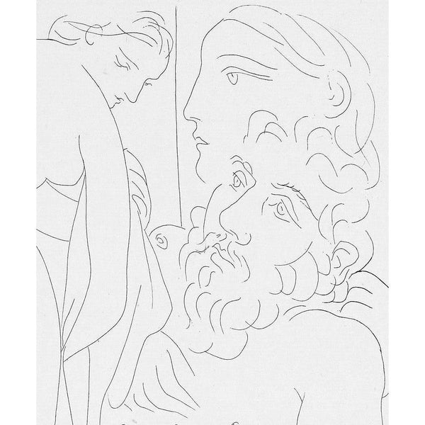 Pablo Picasso, Original Etching, "Le Repos du Sculpteur devant un nu à la draperie" from La Suite Vollard