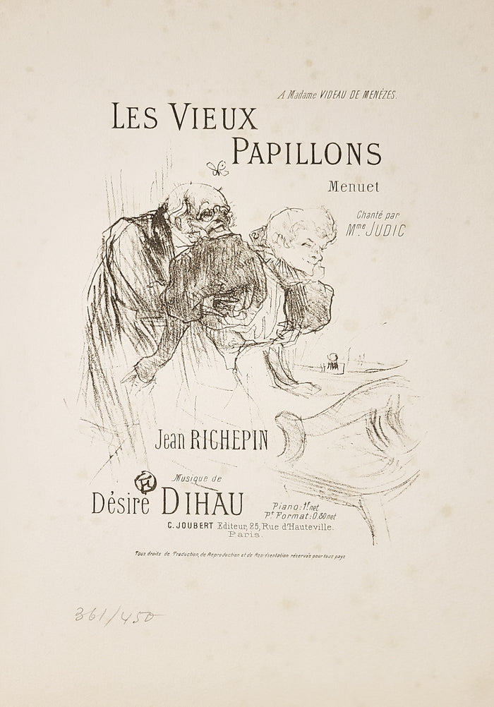 Henri de Toulouse-Lautrec, Original Lithograph, "Les Vieux Papillons"