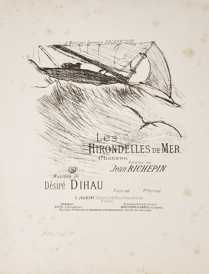 Henri de Toulouse-Lautrec, Original Lithograph,"Les Hirondelles De Mer"