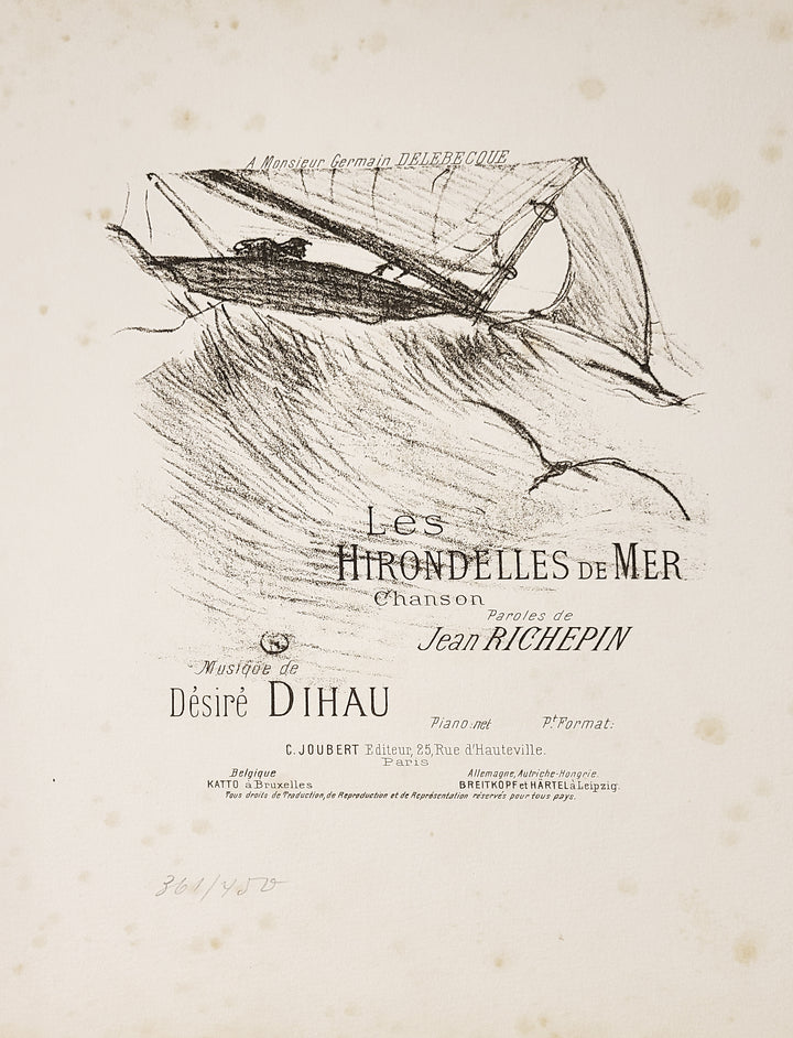 Henri de Toulouse-Lautrec, Original Lithograph,"Les Hirondelles De Mer"