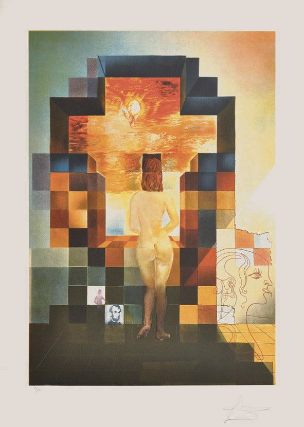 Salvador Dali, Original Lithograph, Lincoln in Dalívision