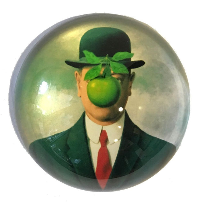 Glass Paperweight - Magritte, The Son of Man (Bowler Hat Man)