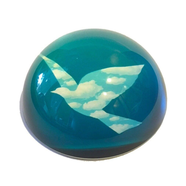 Glass Paperweight - Magritte, Bird in Clouds