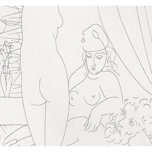 Pablo Picasso, Original Etching, "Le Repos du sculpteur et le modèle au masque" from La Suite Vollard