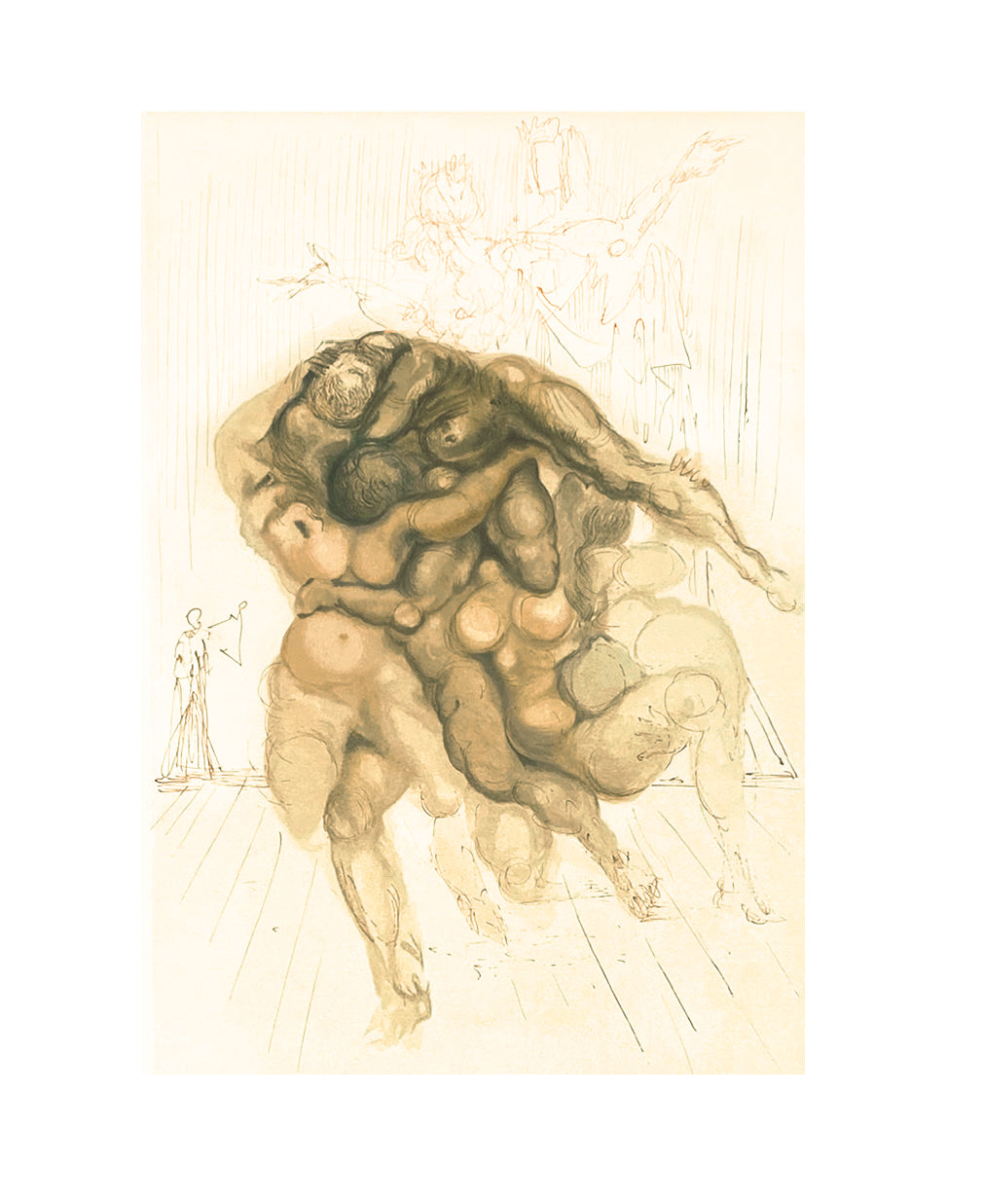 Salvador Dali, Original Wood Engraving, "The Angry Ones"