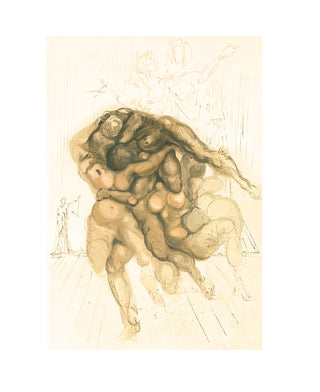 Salvador Dali, Original Wood Engraving, "The Angry Ones"