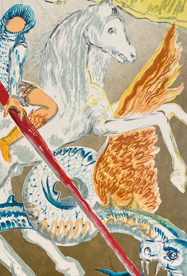 Salvador Dali, Original Lithograph, "The Lance of Chivalry" ("St. George and the Dragon")