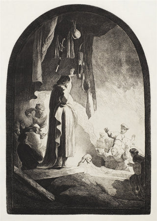 Rembrandt van Rijn, Original etching, "The Raising of Lazarus"