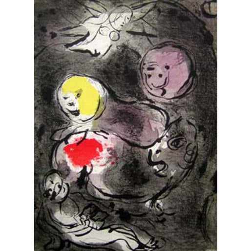 Marc Chagall Original Lithogaph, "The Prophet Daniel and the Lions"