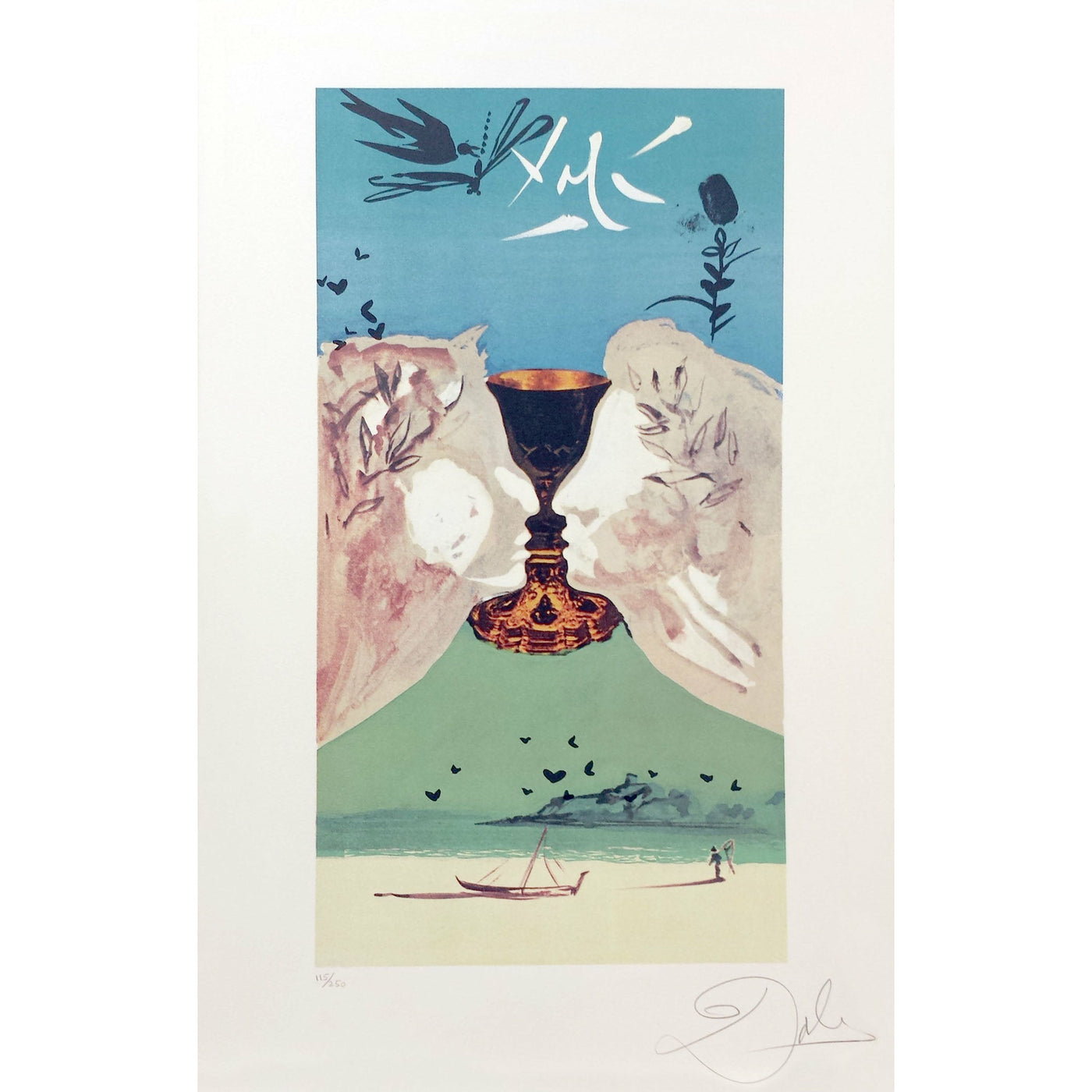 Salvador Dali, Original Lithograph, "Ace of Cups"
