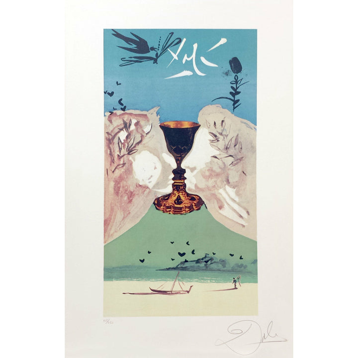 Salvador Dali, Original Lithograph, "Ace of Cups"