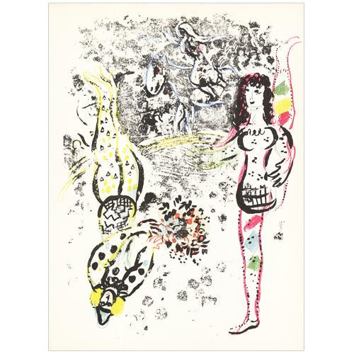 Marc Chagall Original Lithogaph, "Acrobats at Play"