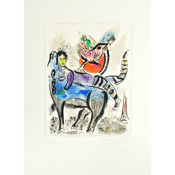 Marc Chagall, Original Lithograph, "La vache bleue"