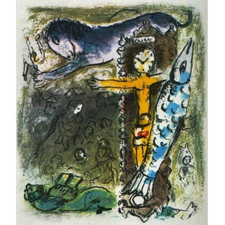 Marc Chagall Original Lithogaph, "Christ in the Clock"