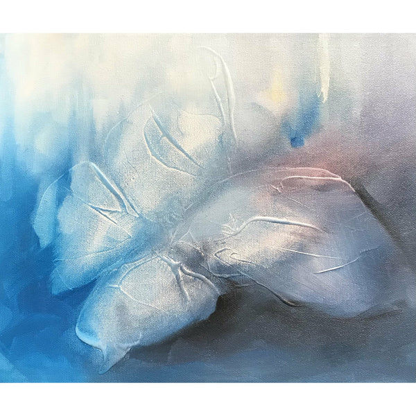 Judit Haber, Blue Butterfly, Oil on canvas