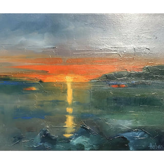 Judit Haber, English Bay Sunset, Oil on canvas
