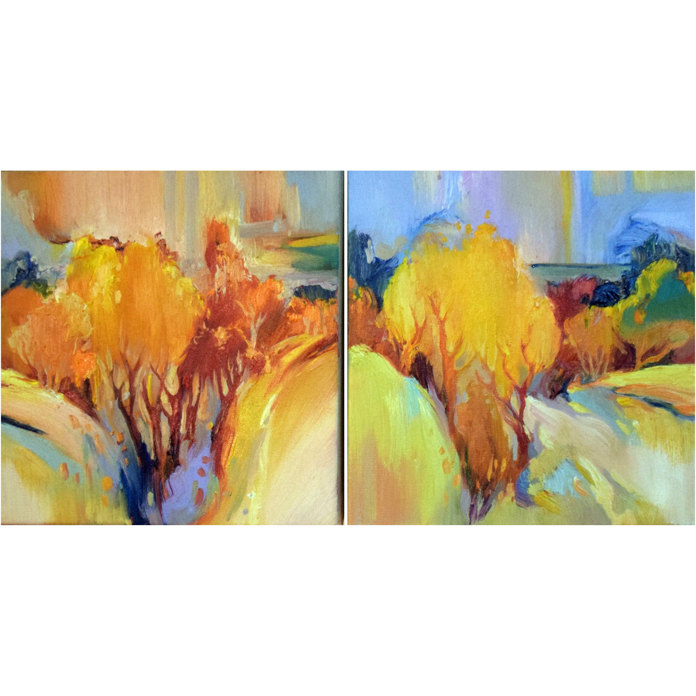 Nina Kuznetsova, Golden Splendor (diptych), Oil on canvas