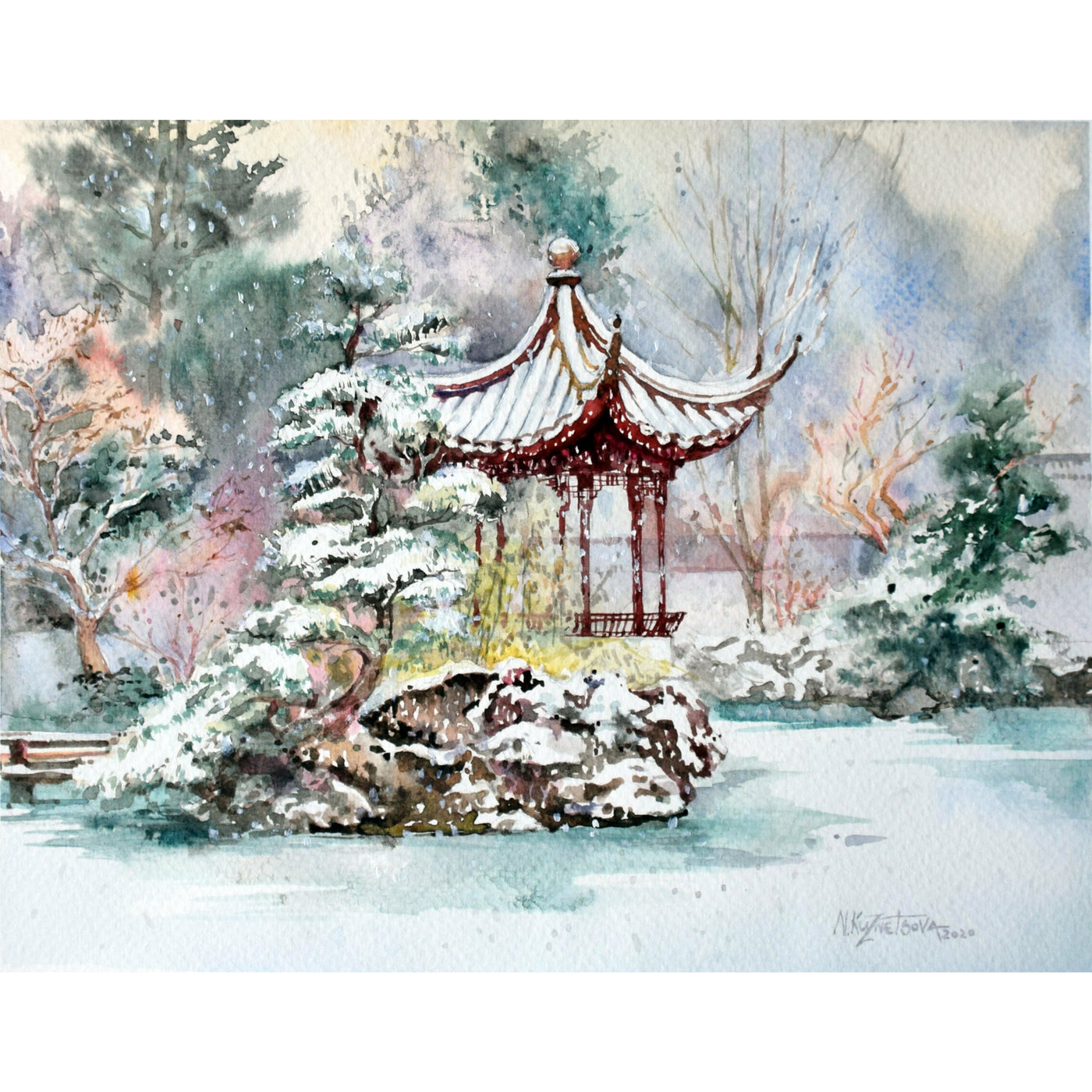 Nina Kuznetsova, Composition 33, Watercolour on paper