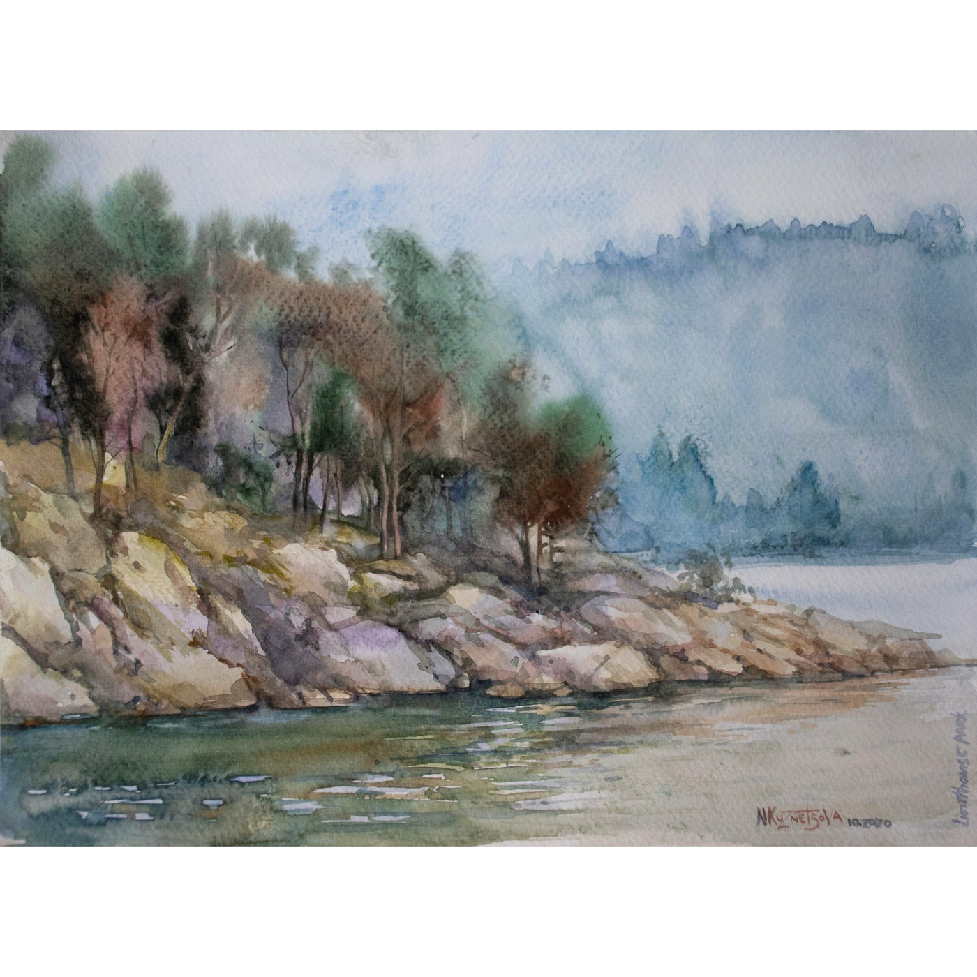 Nina Kuznetsova, Lighthouse Park 1, Watercolour on paper
