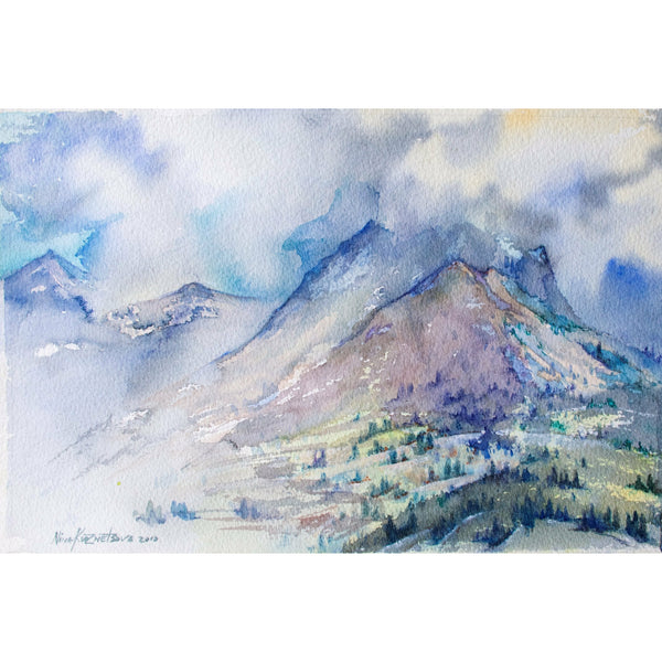 Nina Kuznetsova, Mountain View, Watercolour on paper