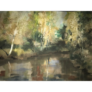Yury Konyshev, Autumn Reflection, Watercolour on paper