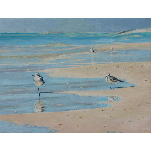 Nicole Yu, Sandy Beach, Oil on canvas