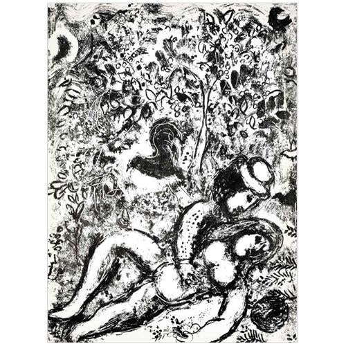 Marc Chagall Original Lithogaph, "The Couple in a Tree"