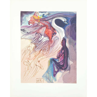 Salvador Dali, Original Wood Engraving, "The Language of the Bird"