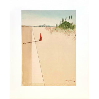 Salvador Dali, Original Wood Engraving, "Departure for the Great Journey"