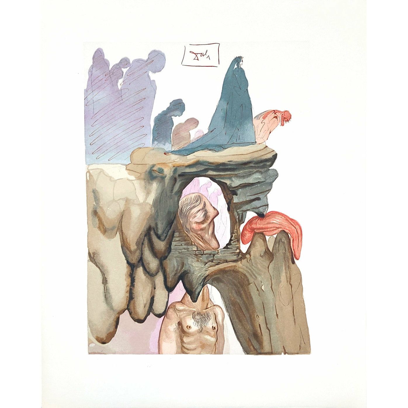 Salvador Dali, Original Wood Engraving, "The Prevaricators"