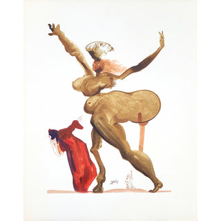 Salvador Dali, Original Wood Engraving, "The Treacherous to their Hosts"