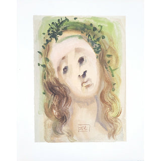 Salvador Dali, Original Wood Engraving, "Virgil's Face"