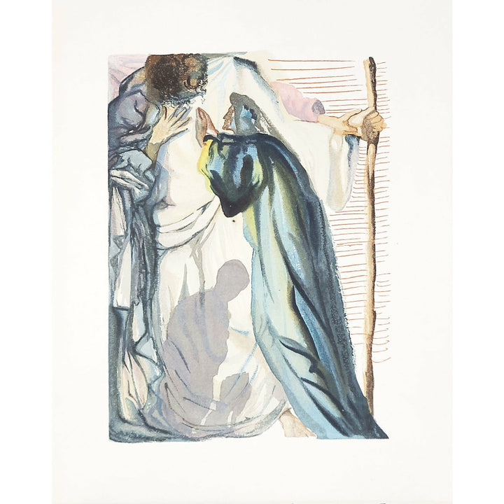 Salvador Dali, Original Wood Engraving, "A Spirit Questions Dante"