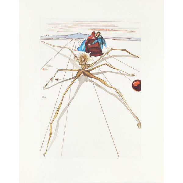 Salvador Dali, Original Wood Engraving, "Leaving the Terrace of Anger"