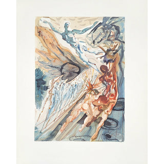 Salvador Dali, Original Wood Engraving, "Meeting of Two Groups of Lustful Ones"