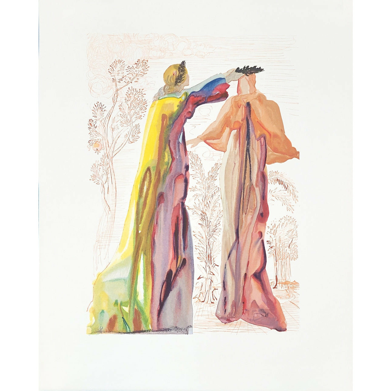 Salvador Dali, Original Wood Engraving, "The Last Words of Virgil"