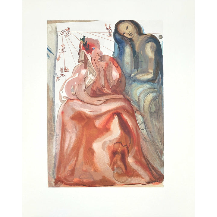 Salvador Dali, Original Wood Engraving, "Dante's Confession"