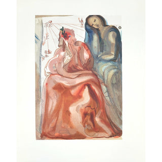 Salvador Dali, Original Wood Engraving, "Dante's Confession"