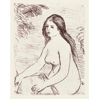 Pierre-Auguste Renoir, Original Etching, "Femme nue assise"