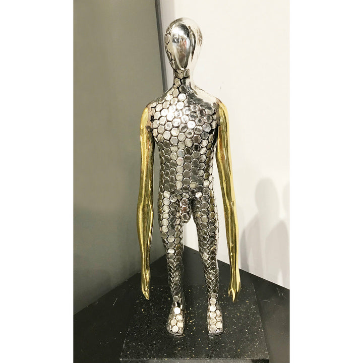 PriyAryan (Priya & Aryan), Fluid Cellular Steel Sculpture, "Golden Touch"