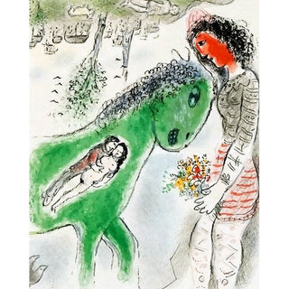 Marc Chagall, Original Lithograph, "Le cheval vert" - The Green Horse