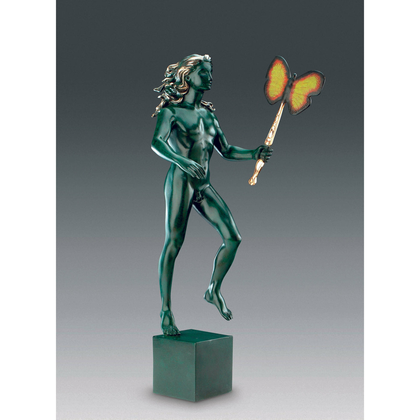 Salvador Dali, Bronze Sculpture, "Man with Butterfly"