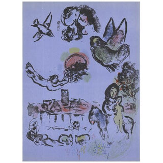 Marc Chagall Original Lithogaph, "Nocturne in Vence"