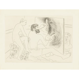 Pablo Picasso, Original Etching "Peintre au travail observé par un modèle nu"